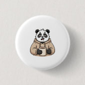 Zu müde, um zu funktionieren Panda Coffee Cartoon Button (Vorderseite)