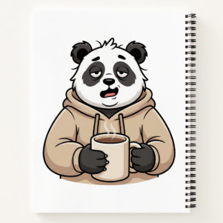 Zu müde, um zu funktionieren Panda Coffee Cartoon Notizblock