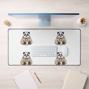 Zu müde, um zu funktionieren Panda Coffee Cartoon Schreibtischunterlage