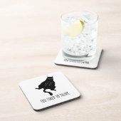 Zu müde zum Denken - Lustige erschöpfte schwarze K Getränkeuntersetzer (Rechte Seite)