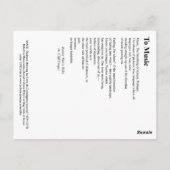 ZU MUSIK POSTKARTE (Rückseite)