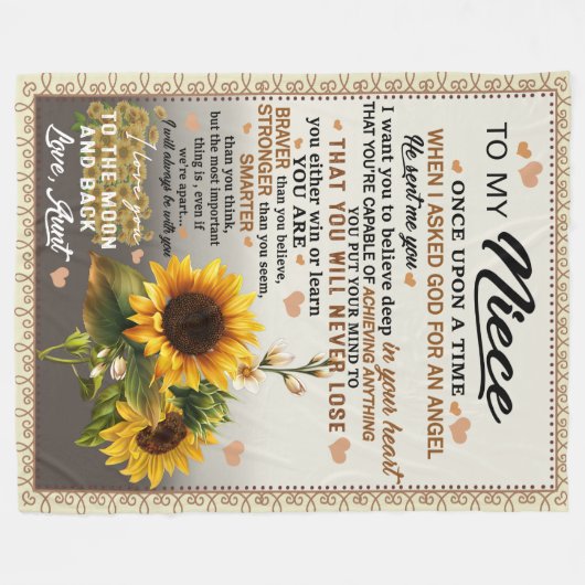 Zu My Niece I Liebe Sie zum Mond und zurück Fleecedecke (Vorderseite (Horizontal))