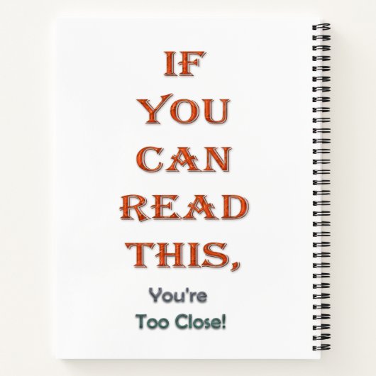 Zu nah notizbuch (Rückseite)