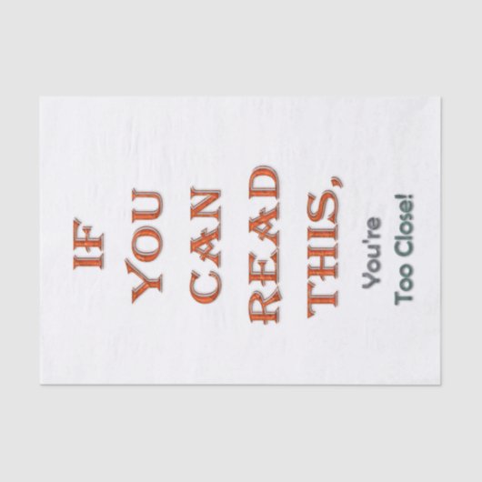 Zu nah seidenpapier (Vorderseite)