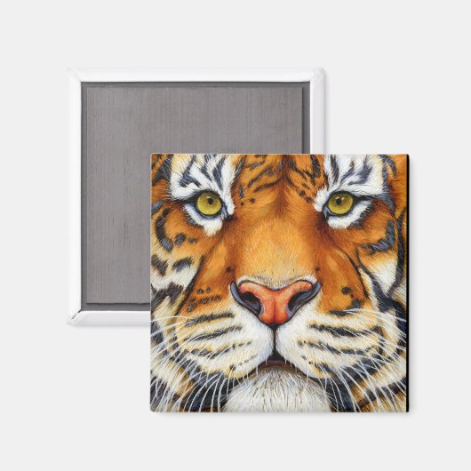 Zu Nah - Sibirisches Tiger-Magnet Magnet (Vorderseite/Rückseite)