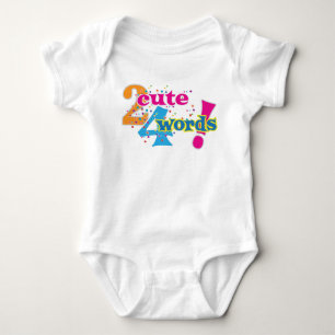 Zu Niedlich für Wörter Text Graphic Baby Strampler