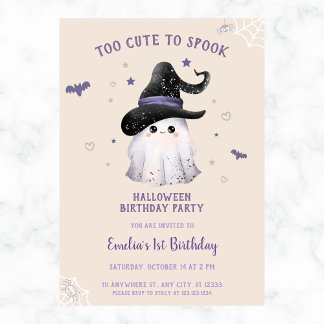 Zu Niedlich, Girls Halloween 1. Geburtstag zu spre Einladung