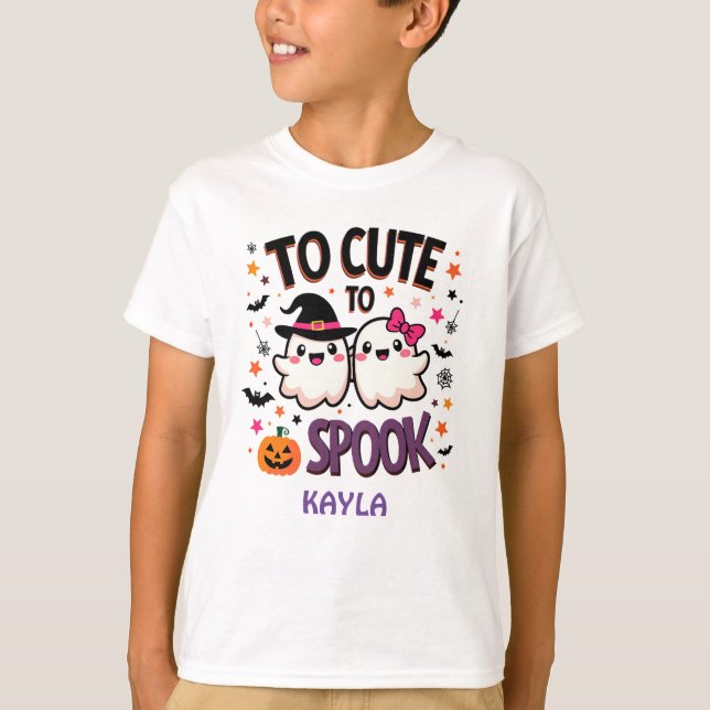 Zu Niedlich, Halloween-Geister zu sprechen T-Shirt (Vorderseite)