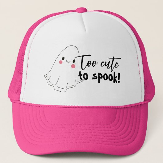 Zu Niedlich, Halloween Ghost Trucker Hat zu sprech Truckerkappe (Vorderseite)