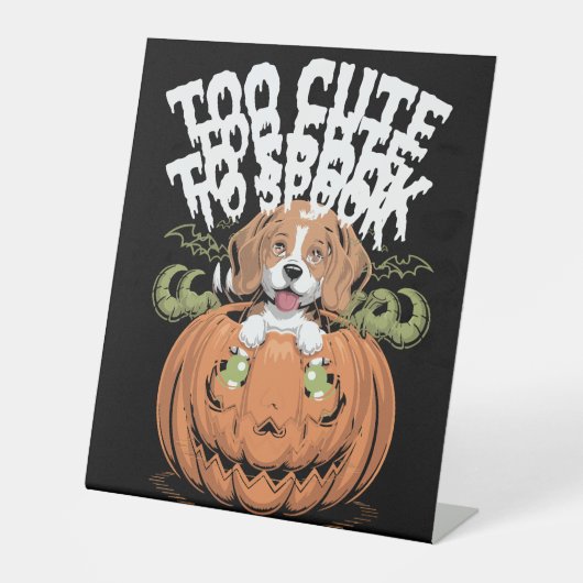 Zu Niedlich, Halloween Hund zu sprechen Sockelschild (Vorderseite)