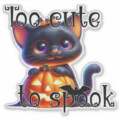 Zu Niedlich, um Black Kitten mit Carved Pumpkin zu Aufkleber (Vorderseite)