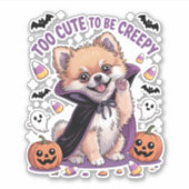 Zu Niedlich, um ein gruseliges Halloween-T-Shirt P Aufkleber (Vorderseite)