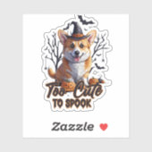 Zu Niedlich, um Funny Halloween Hund Corgi T shir Aufkleber (Blatt)