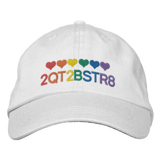 Zu Niedlich, um gerade Gay Pride-Regenbogenherzen Bestickte Baseballkappe