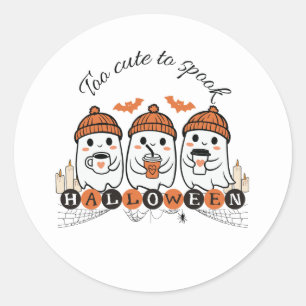 Zu Niedlich, um Halloween-Aufkleber zu sprechen Runder Aufkleber