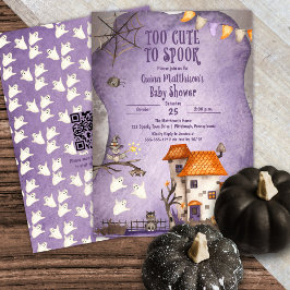 Zu Niedlich, um Halloween-Kinderdusche QR zu sprec Einladung