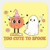 Zu NIEDLICH, um lustige niedliche Geisterhalle zu Quadratischer Aufkleber (Vorderseite)