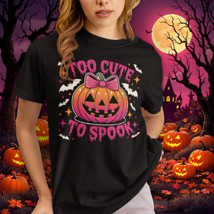 Zu Niedlich, um Pink Coquette Halloween Pumpkin zu T-Shirt