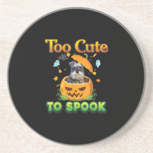 Zu Niedlich, um Schnauzer Hund Halloween Pumpkin z Getränkeuntersetzer