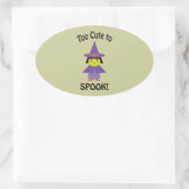 Zu Niedlich, um zu sprechen! Kleine Hexe Ovaler Aufkleber (Tasche)