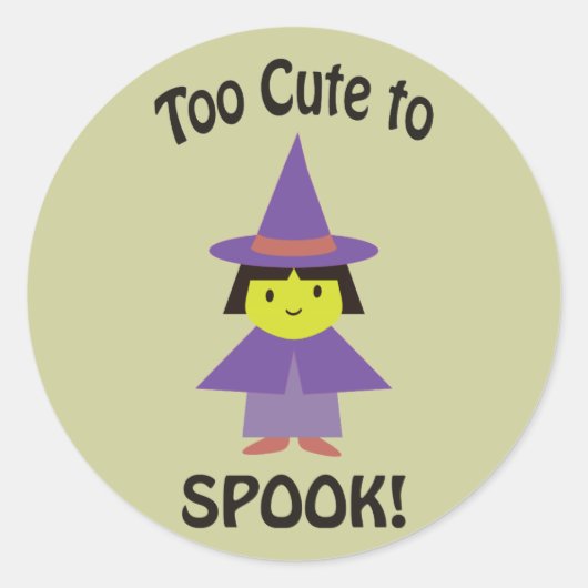 Zu Niedlich, um zu sprechen! Kleine Hexe Runder Aufkleber (Vorderseite)