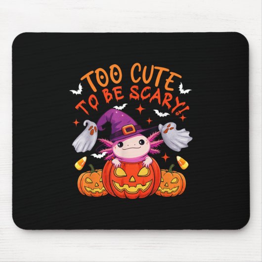 Zu Niedlich Witziger Beängstigender Halloween Axol Mousepad (Vorne)