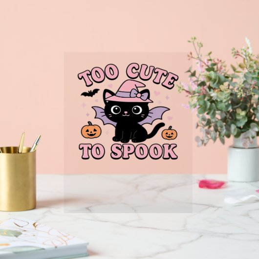 Zu Niedlich zum Spook - Halloween Cat Edition Clas Acrylschild (Hochzeit)