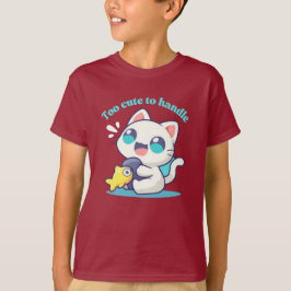 Zu niedliche Katze, kawaii farbiger T - Shirt