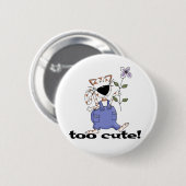 Zu niedliche Kitty-Katzen-T-Shirts und Geschenke Button (Vorne & Hinten)
