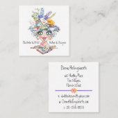 Zu Niedliche Lady Beruflich Quadratische Visitenkarte (Vorne/Hinten)