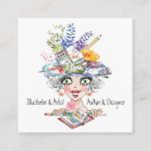 Zu Niedliche Lady Beruflich Quadratische Visitenkarte (Vorderseite)