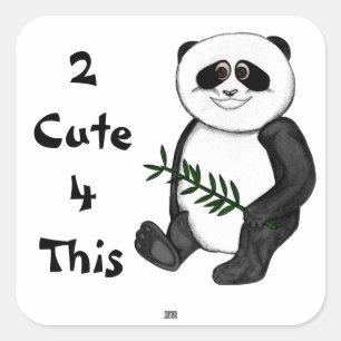 Zu niedlicher Panda-Bär Quadratischer Aufkleber
