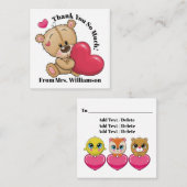 Zu Niedlicher Teddybär vielen Dank - siehe Zurück Quadratische Visitenkarte (Vorne/Hinten)