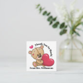 Zu Niedlicher Teddybär vielen Dank - siehe Zurück Quadratische Visitenkarte (Stehend Vorderseite)