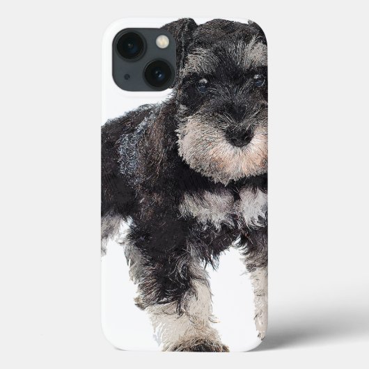 Zu Niedlicher Welpe Miniatur Schnauzer Hund Case-Mate iPhone Hülle (Rückseite)