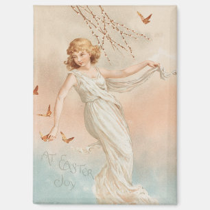 "Zu Ostern Freude" - Vintage Druck, L. Prang & Co. Magnet