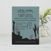 Zu Party bringen Gehirne Zombie Einladung (Stehend Vorderseite)