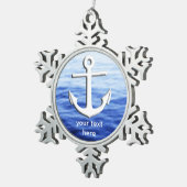 Zu personifizieren Anker-Grafik Schneeflocken Zinn-Ornament (Rechts)