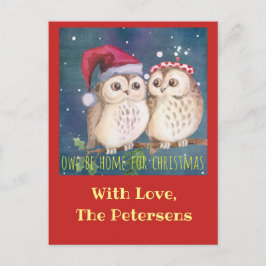 Zu personifizieren Eulen-Weihnachtskarte Feiertagspostkarte
