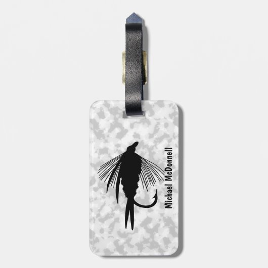 Zu personifizieren Fliegen-Fischenköder Gepäckanhänger (Rückseite vertikal)