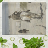 Zu Pferde Fahrt entlang der Strand-schönen Kunst Geschirrtuch (Gefaltet)