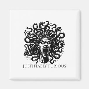 Zu Recht Wütende Medusa Griechische Mythologie Fem Magnet
