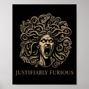 Zu Recht wütende Medusa Griechische Mythologie Fem Poster