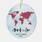 Zu reisen bedeutet, Personalisierte Wanderlust-Kar Keramik Ornament (Links)