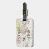 Zu reisen heißt zu leben gepäckanhänger (Vorderseite vertikal)