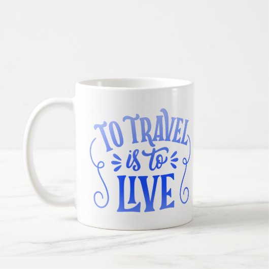 zu reisen heißt zu leben kaffeetasse (Links)