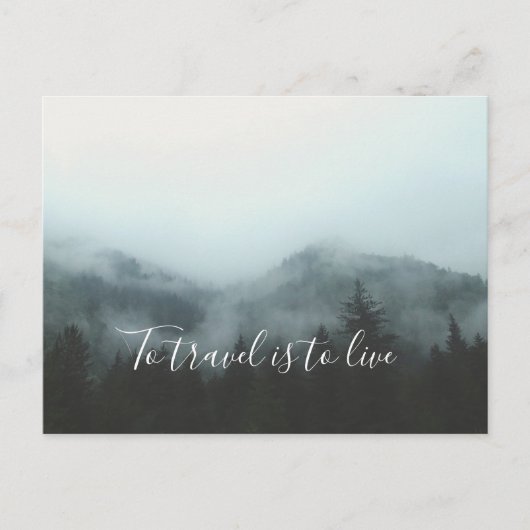 Zu reisen heißt zu leben postkarte (Vorderseite)