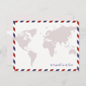 zu reisen ist zu leben / Weltkarte Postkarte (Vorne/Hinten)