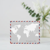 zu reisen ist zu leben . Weltkarte Postkarte (Stehend Vorderseite)