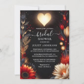 Zu Ruby Claret White Heart Red Black Brautparty Einladung (Vorderseite)